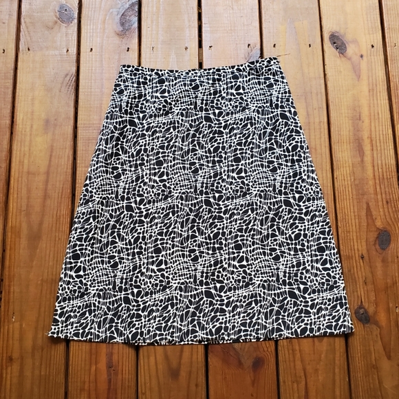 Vintage 90's size 10 black white geometric abstract animal print skirt - Picture 1 of 4
